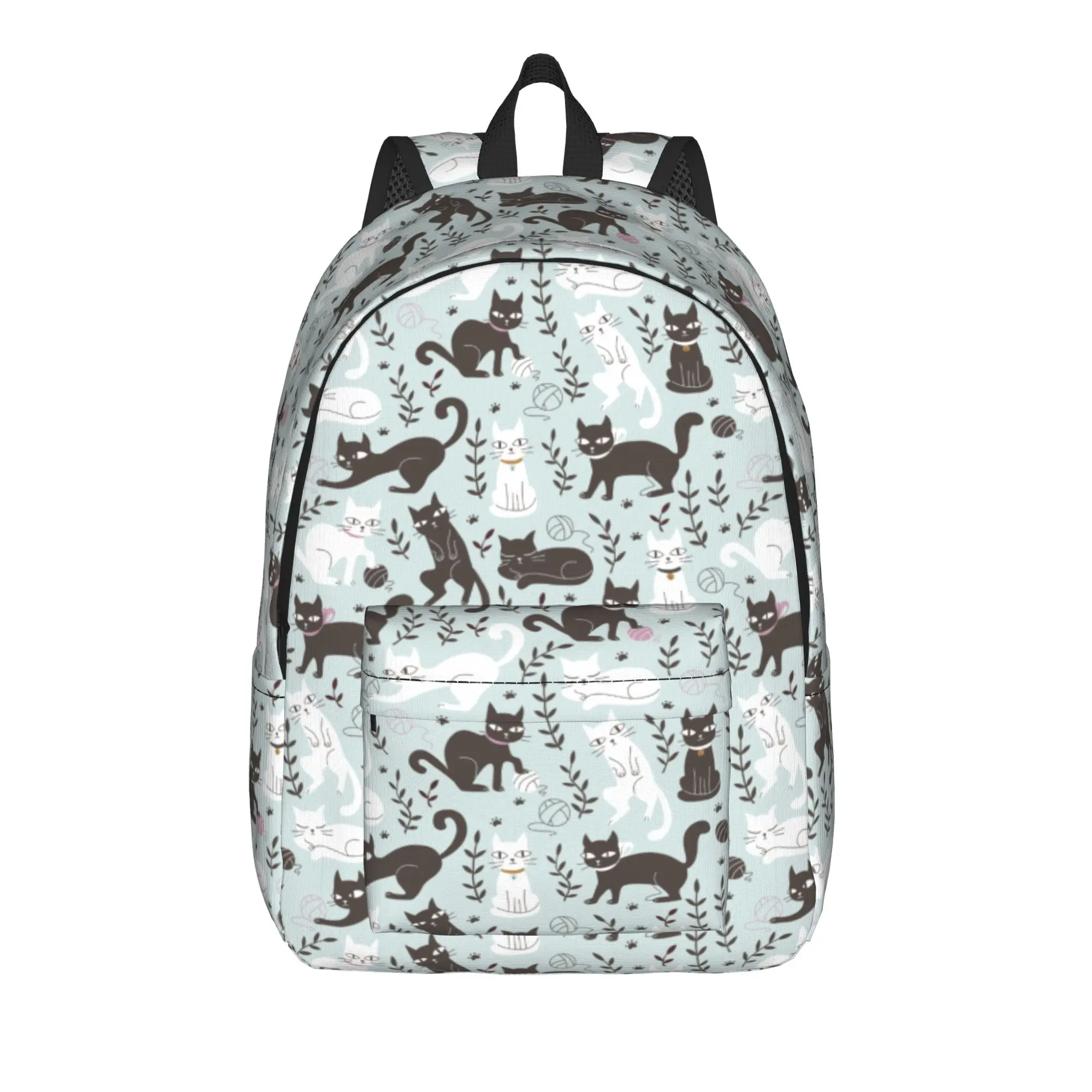 Cartoon Cute Cat Backpack for Men Women Teenage High School Business Daypack Animal Laptop Canvas Bags Sports