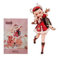 18CM HOT Anime Figure Genshin Klee Kawaii Sitting Schoolbag Girl PVC Action Collectible Doll Children Gift Game Action Figure