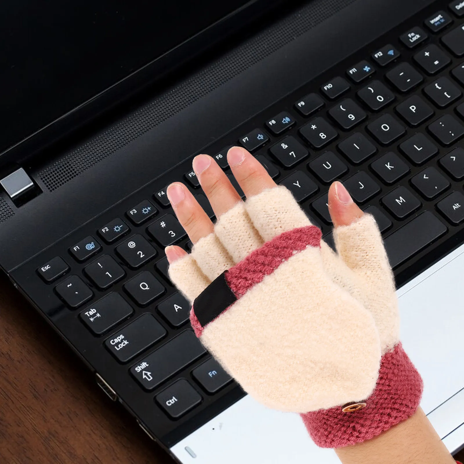 

1 пара перчаток с USB-подогревом, электрические термоперчатки для зимы, для набора текста, игр, использования с ноутбуком, с открытыми и закрытыми пальцами, унисекс