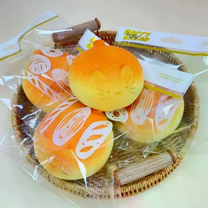 Cat Bread Squeeze Slow Rising Stress Relief Toy Simulation Food Squeeze Toy Soft Decorative Gift For Kids Desktop Ornament Cute