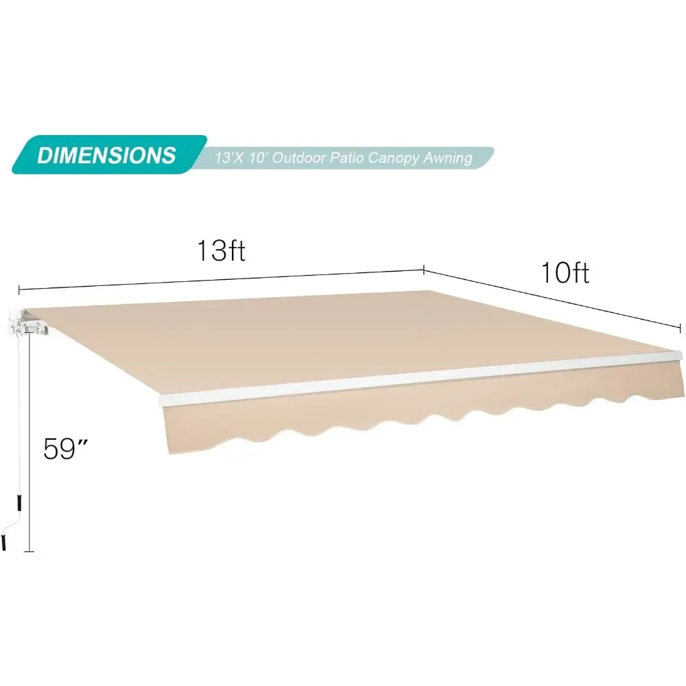 Imagem -05 - Toldo do Pátio Retrátil com Manivela Manual Sun Shade Wall Mounting Canopys 13 x 8