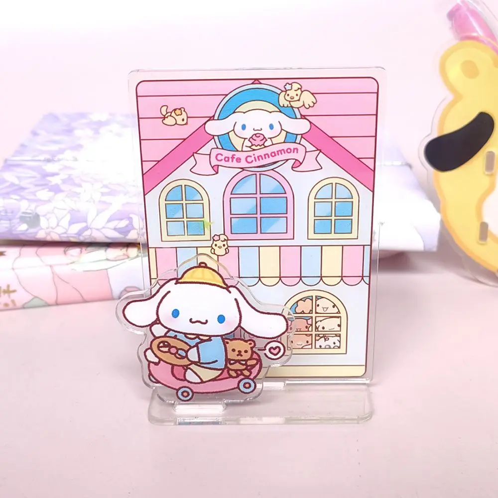 Sanrio Kuromi Mymelody Anime Figure Cinnamoroll Desktop Inspirational Stand Card Acrylic Note Clip Funny Creative Decoration