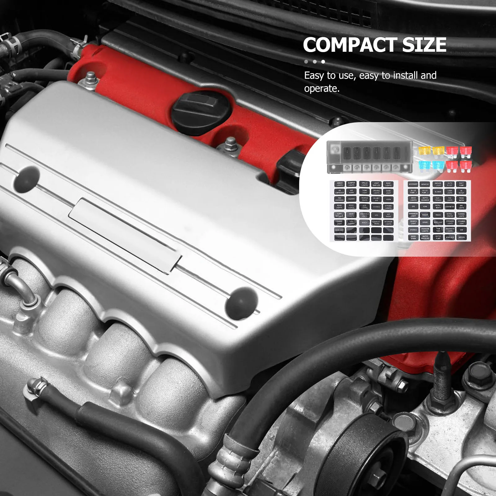 

1 set Block Kit 6 Way Automotive Fuse Box For Car Marine Rv Truck Motorcycle Fuse Block Boat Electrical Panel Pbt Pc Material