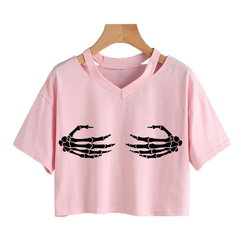 Y2k décontracté graphique imprimé mince esthétique vêtements Vintage à manches courtes haut court femmes Sexy Streetwear t-shirts 2024 Harajuku t-shirt