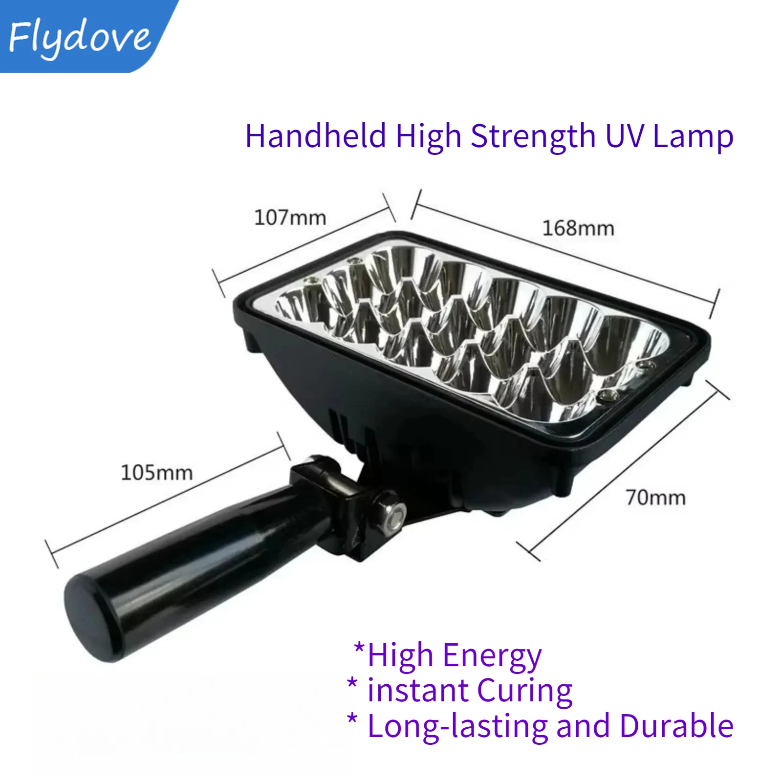 Led الضوء الأرجواني 36nm 39nm 40nm مقبض الأشعة فوق البنفسجية علاج مصباح كريستال قطرة الغراء الراتنج طلاء حبر لوحة لاصقة بدون ظل الطباعة