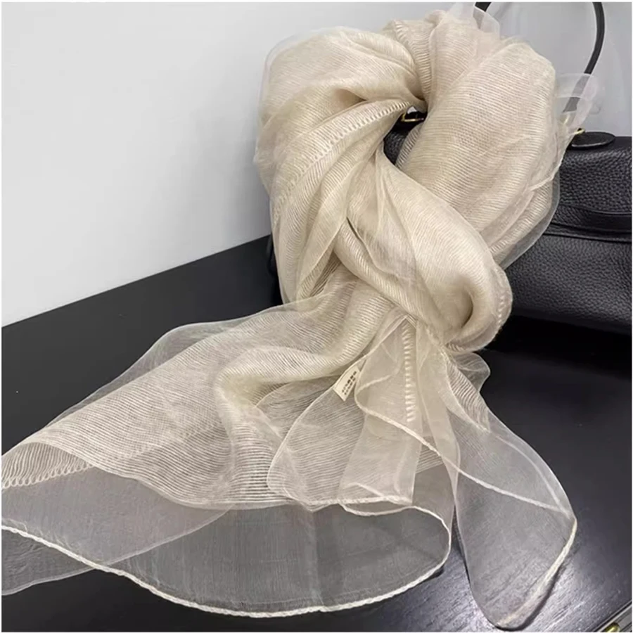 Good Quality Mulberry Silk Wool Scarf Long Shawl Cool In Summer Warm In Winter Women Neckerchief Cape Birthday Gift Pure Color