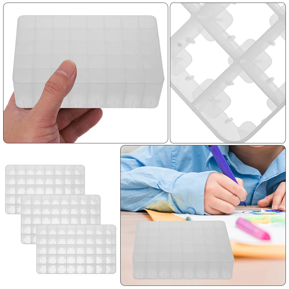 

3pcs Stationery Storage Box Creative Pen Holder Plastic Sorting Stand Decorative Desk Organizer Portable for School