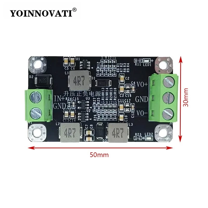 Single Supply to Dual ±5V/9V/12V/15V Output DC-DC Boost Converter Module, Low Ripple Switching Power Supply for Audio/Op Amp