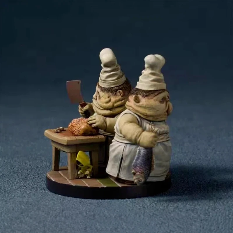 جديد ليتل كوابيس الطهاة التوأم نموذج عمل أرقام أنيمي لعبة محيط نموذج تمثال جمع مكتب الديكور الصبي الهدايا