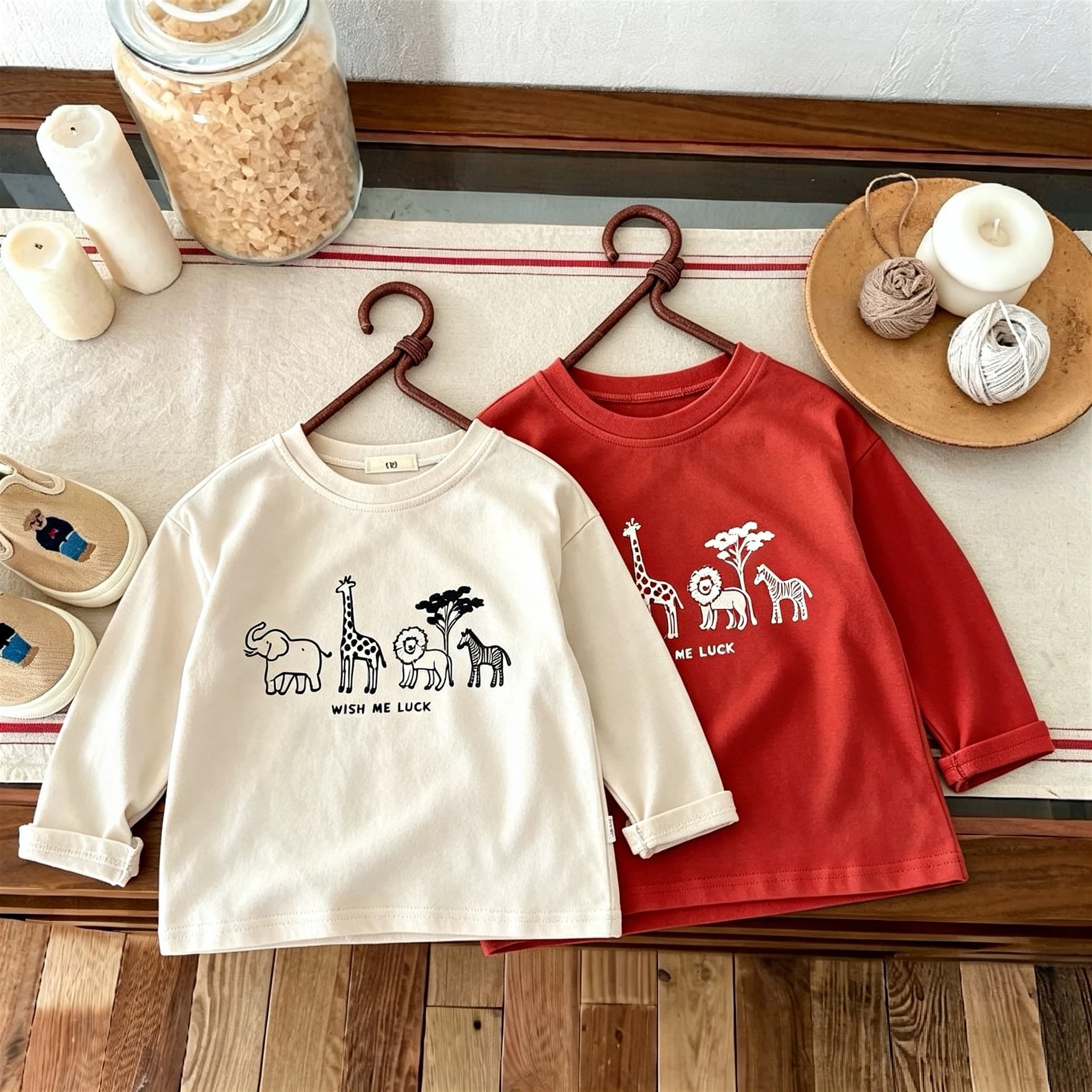 Boutique Children's Wear Long Sleeve T-shirt Tops Simple Casual Round Collar Pullover Blouse Kids Bottoming Shirt Autumn Clothes