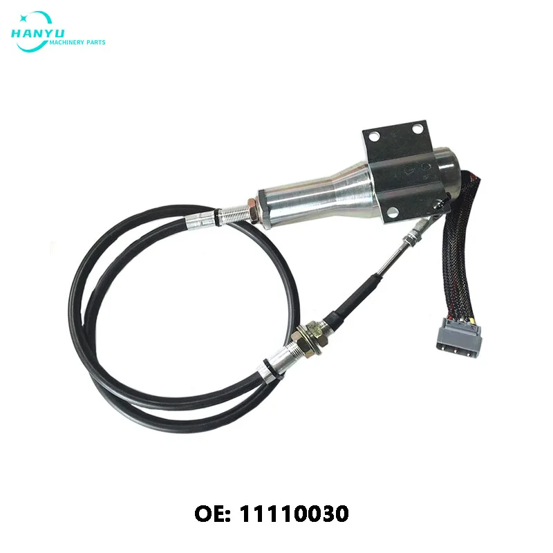 

New High-quality Excavator Stop Solenoid Valve Flameout stop oil cut-off valve L70 L90 L150D L180 Wheel Loader Parts 11110030