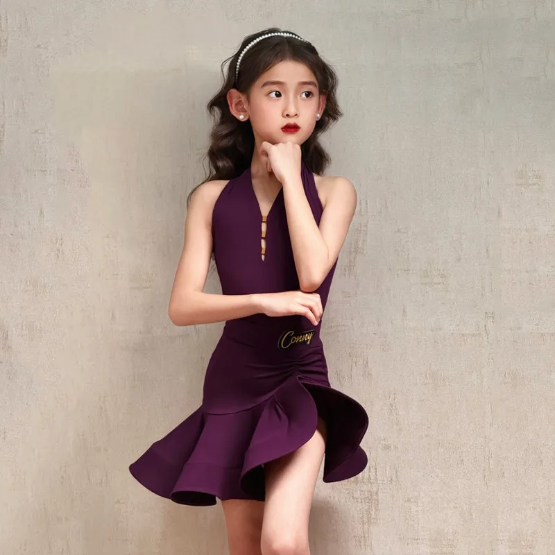 Girls Latin Dance Dress Women Dance Practice Training Wear practice trainingCompetition Costume Advanced