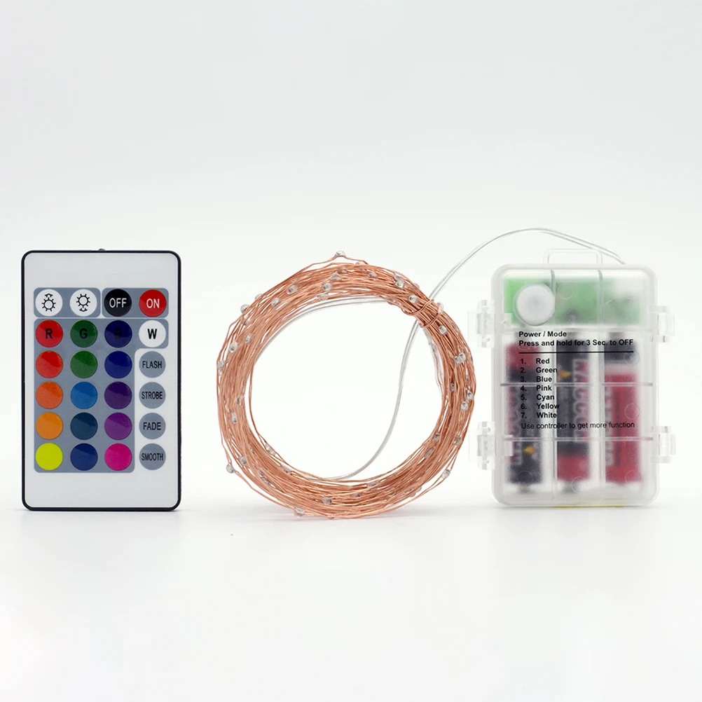 

50 LED Powered 16 Colors String Lights Multicolor Flexible Copper Wire for Home Party Wedding Garden Decorative