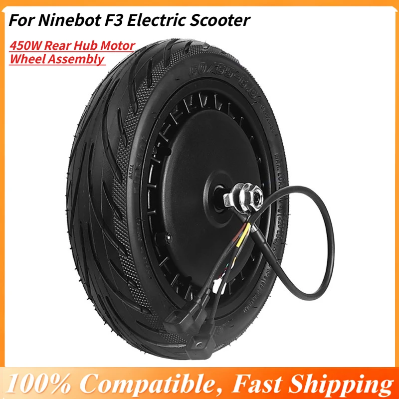 450W Hinterrad-Nabenmotor-Baugruppe für Ninebot F3 Elektroroller, Komplett mit Schlauchlosreifen, Ersatzkit