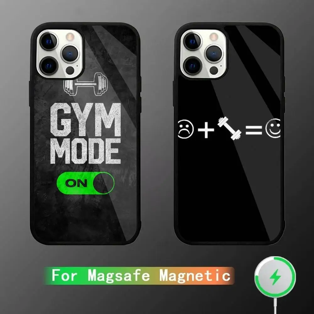 

Bodybuilding Gym Fitness Phone Case For iPhone 17,16,15,14,13,12,11,Pro,Max,Plus,Mini,SE4,E Magnetic Magsafe Wireless Charging
