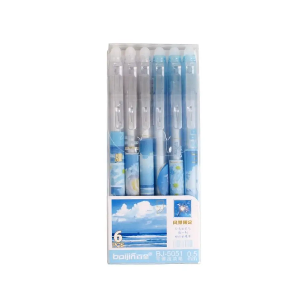 Back To School Tulip Erasable Gel Pens Landscape Writing Gel Pens with Erasers Signature 0.5mm Gel Pens School Supplies