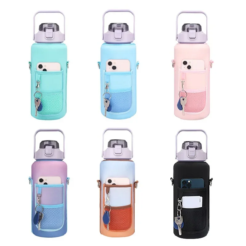 2L Water Bottle Cover Insulator Sleeve Bag Tumbler Bottle Case Bag with Strap Portable for Camping Outdoor Sports Drinkware Bag