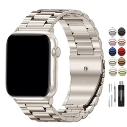 Stainless Steel Strap for Apple Watch Ultra 2 Band 49mm 40mm 44mm 42mm 41mm 45mm Bracelet IWatch Series 9 8 7 SE 6 5 4 WatchBand