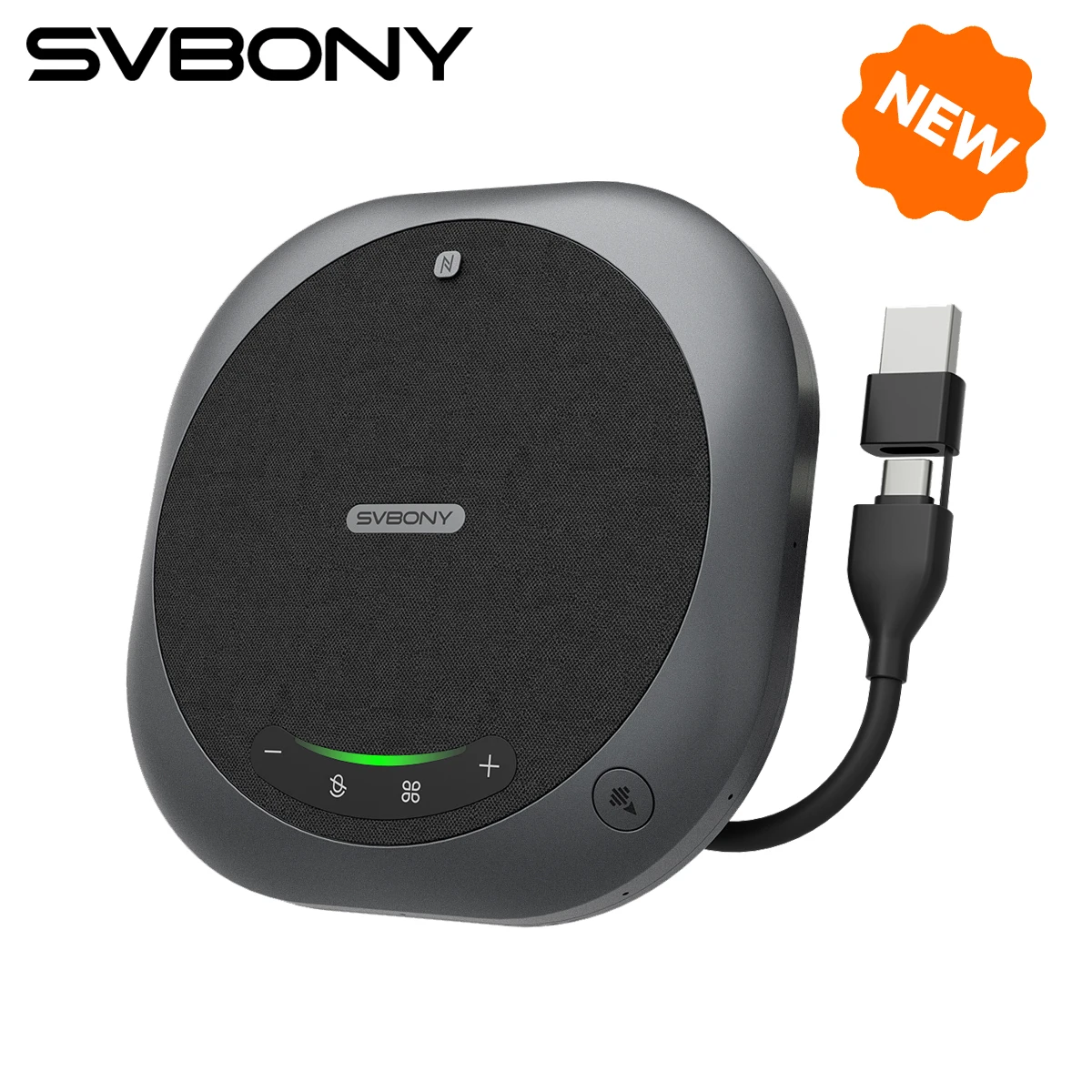 Svbony SVHub Omni2P AI Omnidirectional Conference Microphone BT5.3 Dual Audio Mode 360°Voice Pickup for Course Recording Meeting