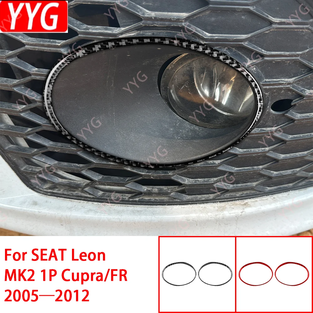 

For SEAT Leon MK2 1P Cupra FR 2005—2012 Front Fog Light Cover Trim Exterior Panel / 3K Carbon Fiber+ Resin / 3mm Anti-Scratch
