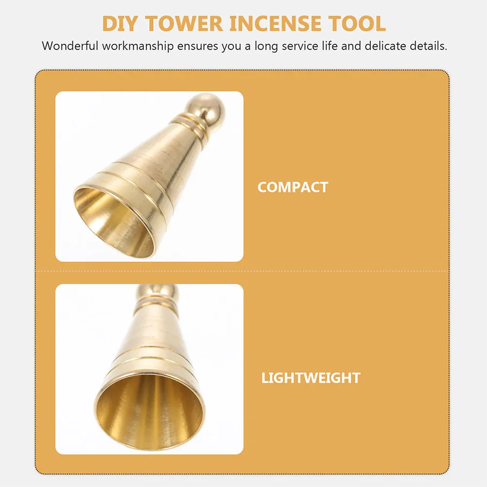 4Pcs DIY Copper Incense Cone Mold Tools for Shaping Tower Incense Moulds Decorative Household Tea Room Tea Room Supply
