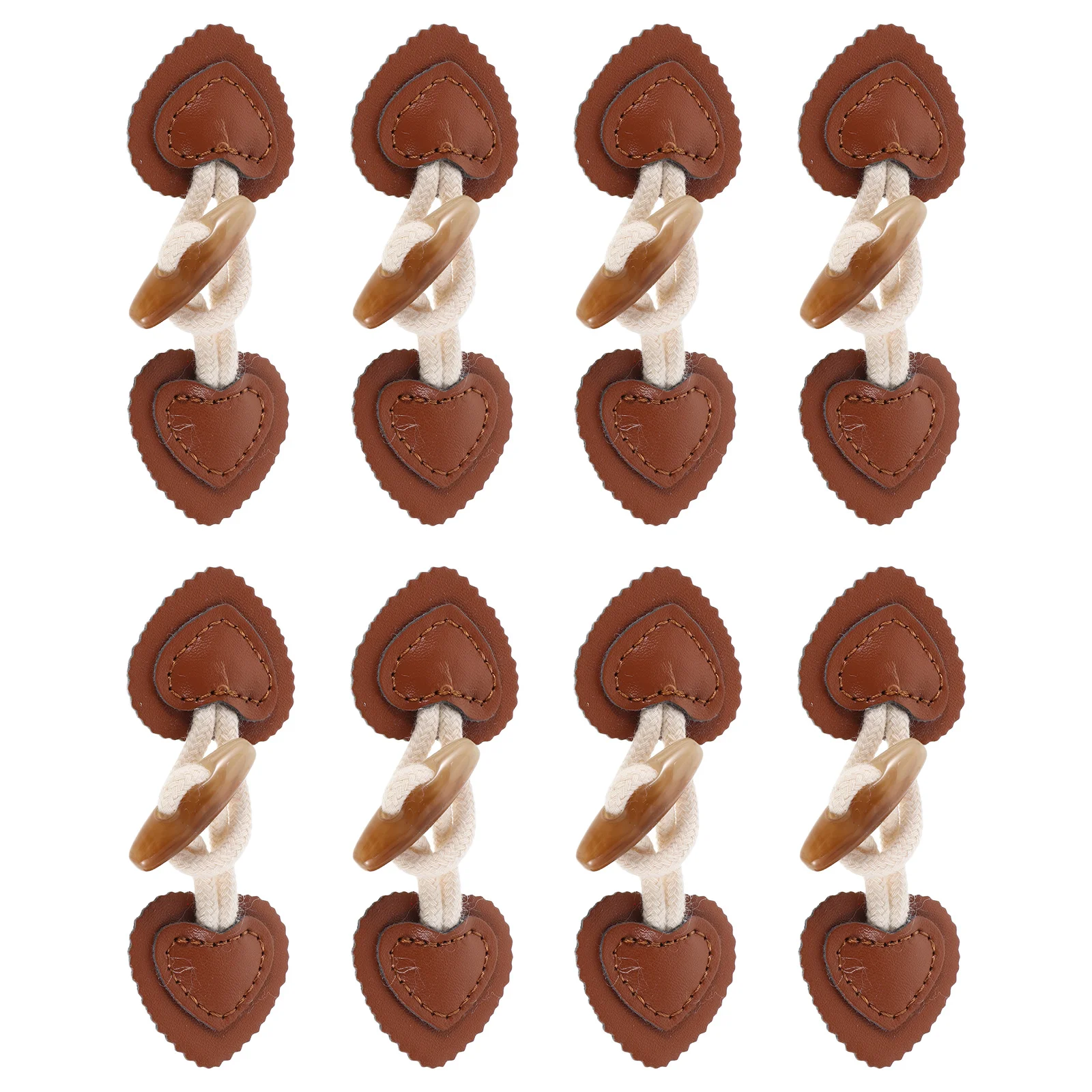 8 pares de fivela de cinto de cintura, acessórios elegantes em formato de coração, fivela de alternância para sobretudos, cardigans, fecho de pressão seguro, faça você mesmo