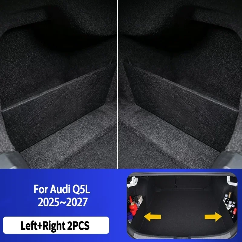 Para Audi Q5L 2025~2027 2026: Organizador de Maletero, Divisor de Caja, Almacenamiento Lateral, Accesorios Modificados