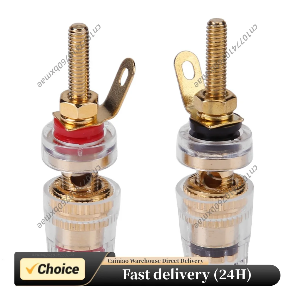 4MM Gold Plated Speaker Amplifier Terminal Binding Post Nut Banana Plug Jack Socket Connector Long Thread Adapter