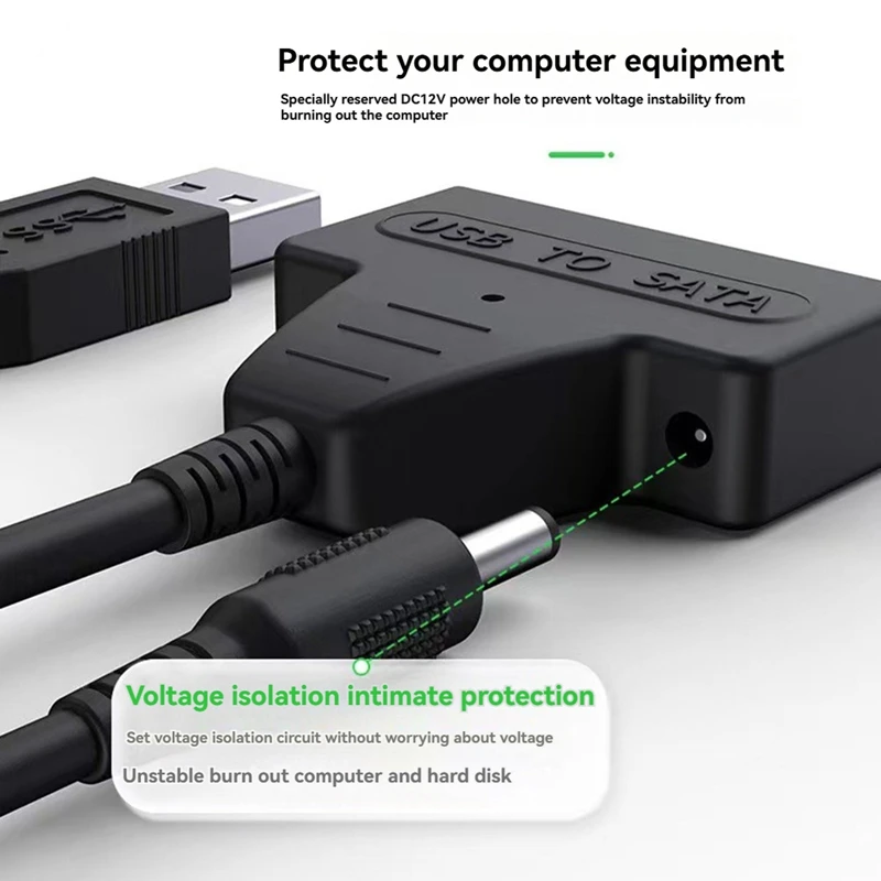 كابل محول SATA إلى USB 3.0 لمحركات أقراص SSD/HDD مقاس 2.5 بوصة، يدعم سرعة تصل إلى 5 جيجابت في الثانية