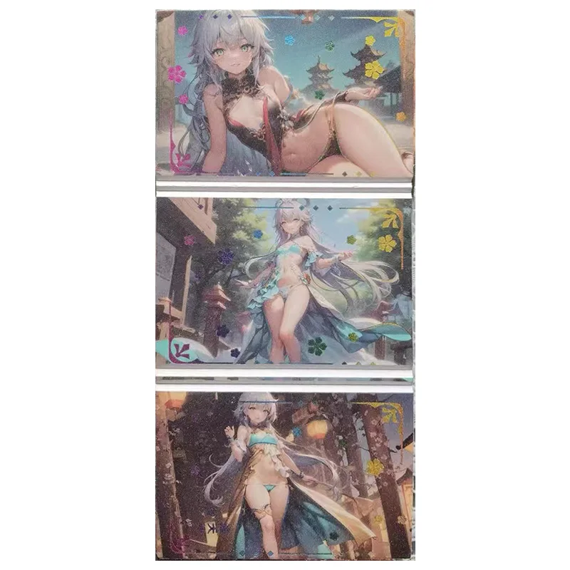 Anime Goddess Story Rare Fold Refraction Game Collectible Card Bronya Hu Tao Rem Joan of Arc Faruzan Toys for boys Birthday Gift