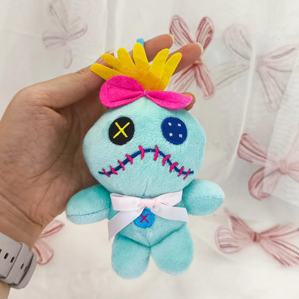 10cm Disney Anime Plush Toy Kawaii Stitch Angel Scrump Keychain Lovely Dolls Pendant Gift For Kids Stuffed Peluches Cute Toys