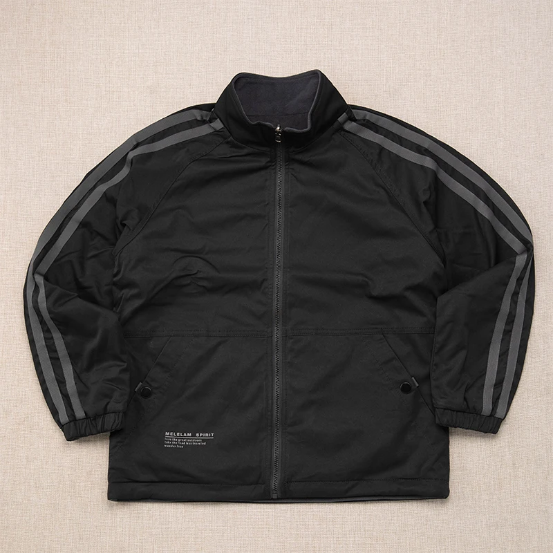 

Double-Sided Wear Stand Collar Jaet Loose Flight Suit Trendy Top Polyester Fiber Autumn Winter Youth Outerwear Zipper Closure