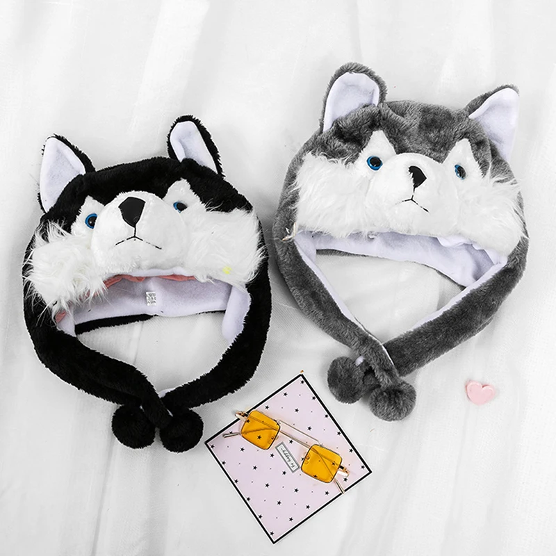 New Cute Wolf Plush Hat Cute Windproof Warm Hat Dress Up Winter Ear Protect Hat Gift Winter Beanie Hat for Boy Girl Adult view 2