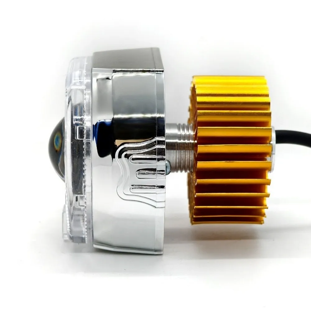 2.5inch Car Motorcycle Headlight Waterproof White&yellow Light DRL Dual Halo Lamp Projector Lens High/Low Beam Strobe