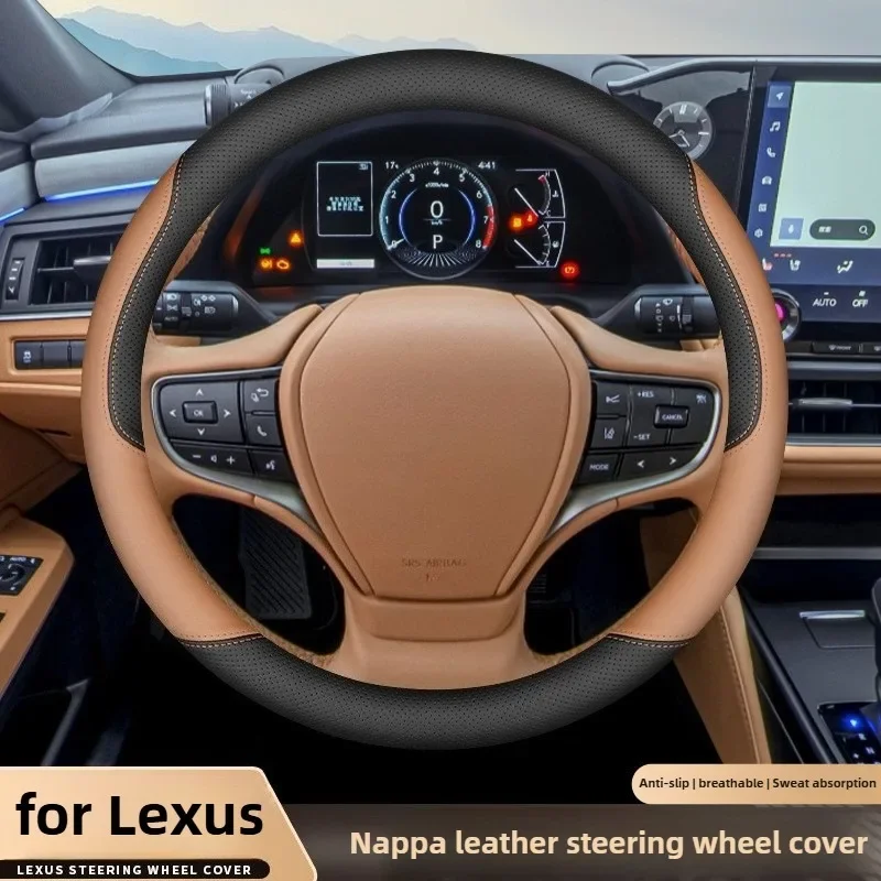 Nappa Leather Steering Wheel Cover Suitable for Lexus ES200 ES300 NX260 RX350 Lexus Accessories Luxury Car Steering Wheel Covers