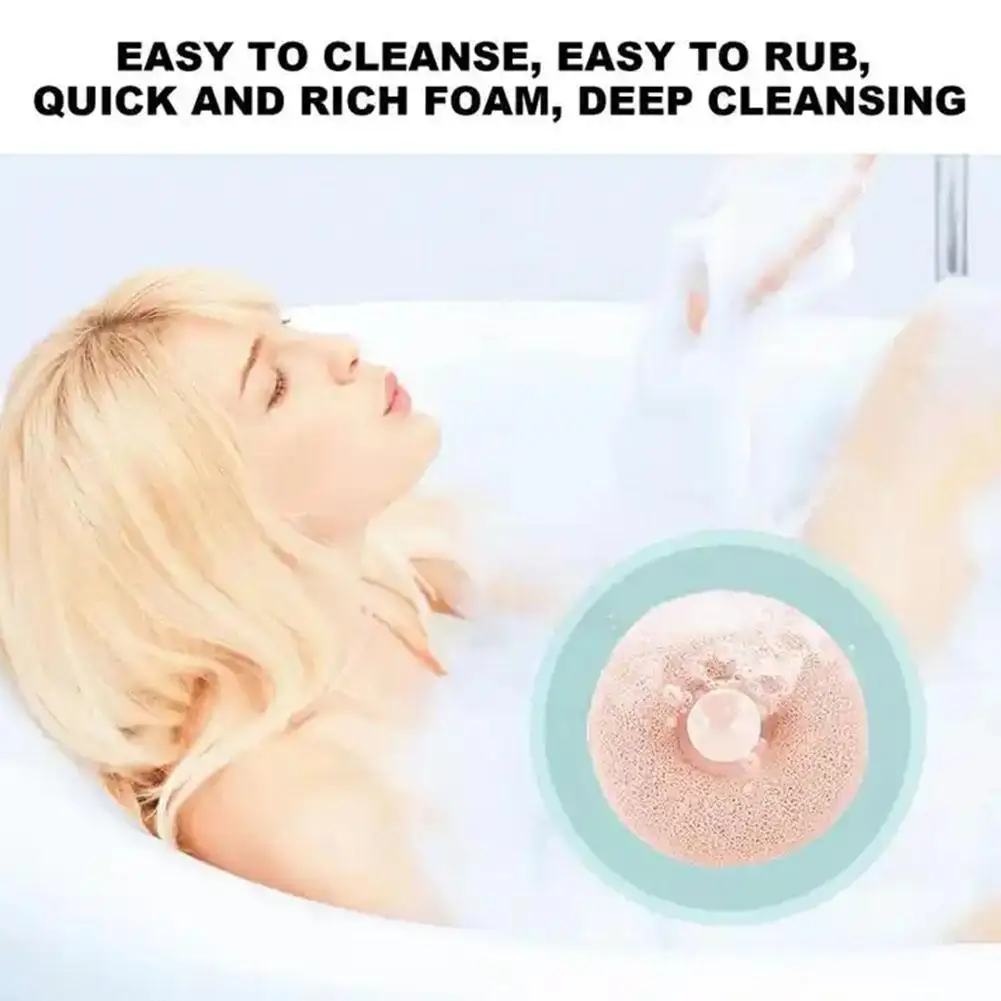 1PC 3D Natural Loofah Bath con sfera di aspirazione Body Scrub Ball bagno massaggio spugna Cup SPA accessori giapponesi massaggio B M7L9