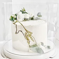 Abstract Happy Birthday Cake Topper Rose gold Face Portrait Acrylic Proposal Party Cake Toppers for Wedding Dessert Decoration