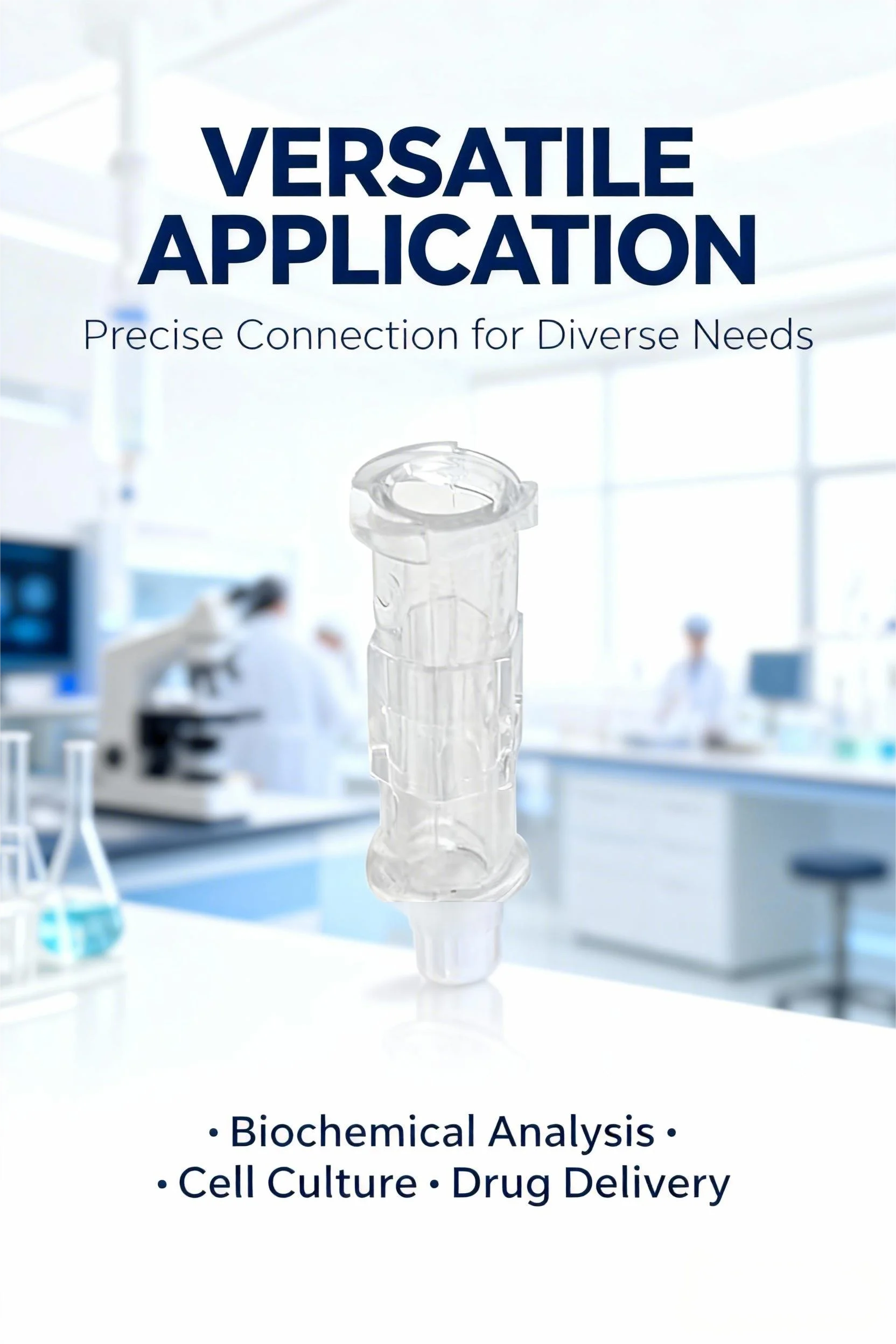 Medical Transparent- PP Luer-Lock- Adapter – 2-Way, Durable, Sterile-Ready