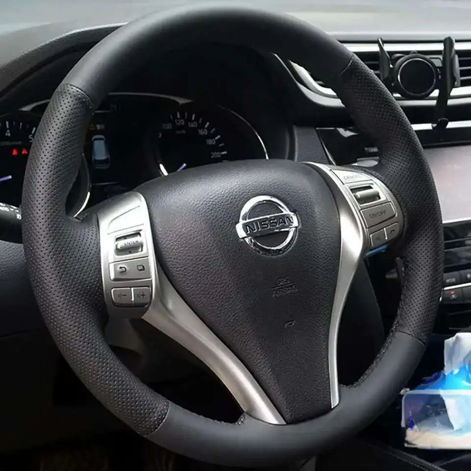 For Nissan 2013 Teana 2014 X-Trail QASHQAI Sentra Steering-Wheel Cover Wrap Interior CarSteering Wheel Cover Artificial Leather