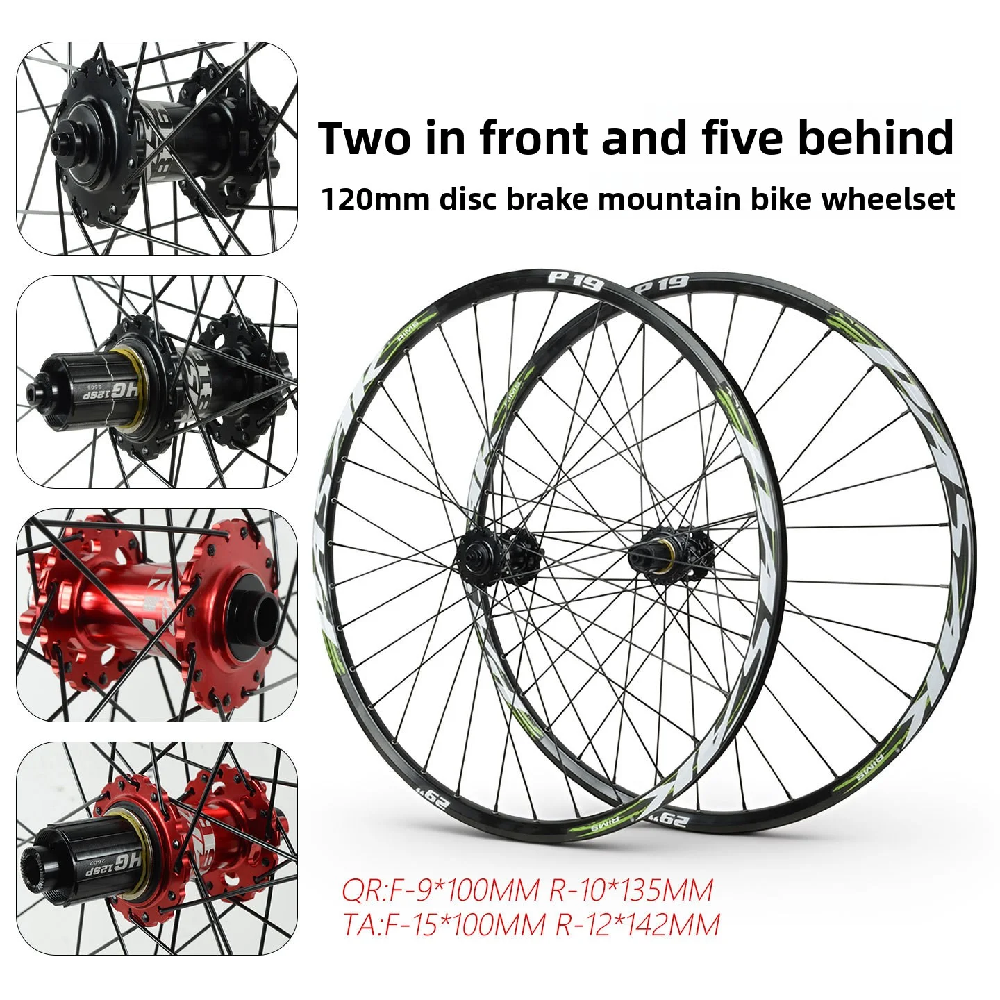 BOLANY 26 Zoll Schnellspanner-Fahrradlaufradsatz Peilin Fünf-Lager-Scheibenbremsen-Mountainbike-Laufradsatz 26 Zoll Felge HG