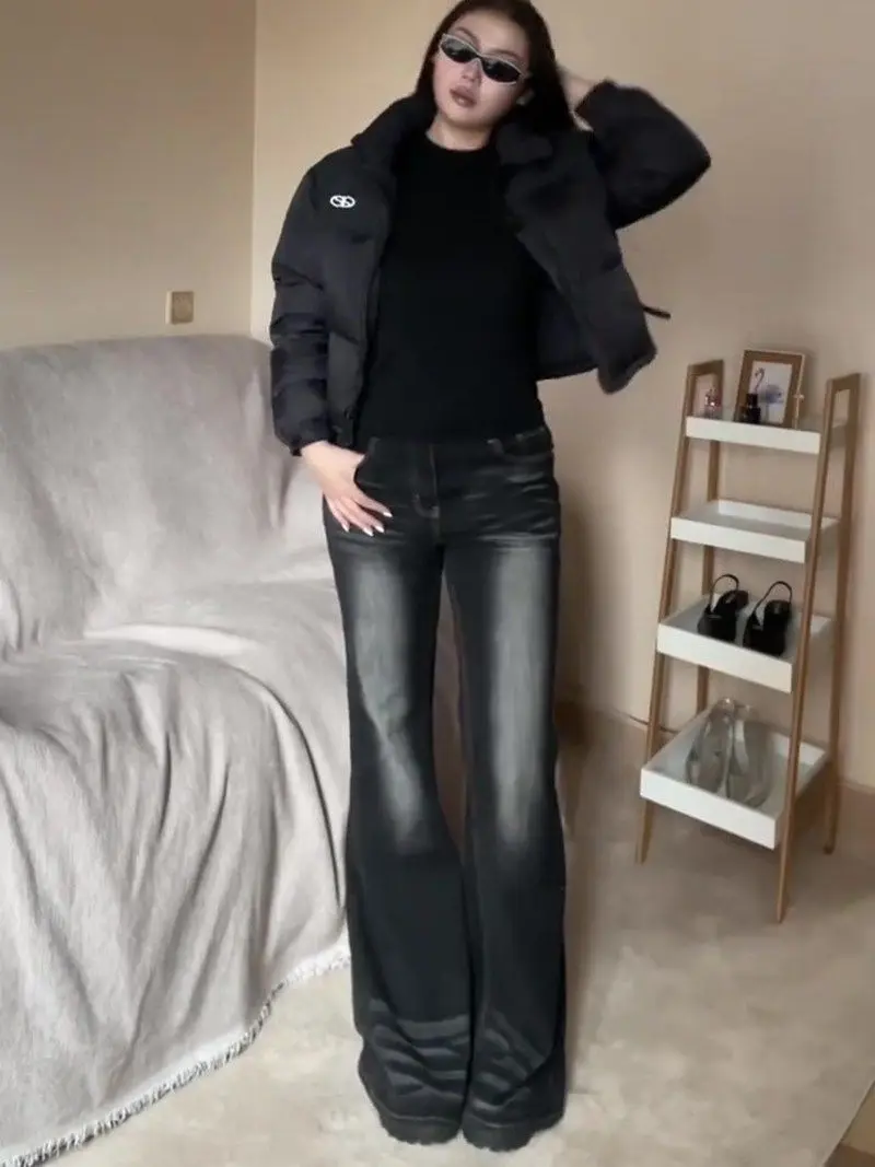 

Джинсы с низкой талией Y2K, женская одежда, прямые, в стиле бойфренда, синие, повседневные, в стиле ретро, 2000-х годов, американские рваные дырки