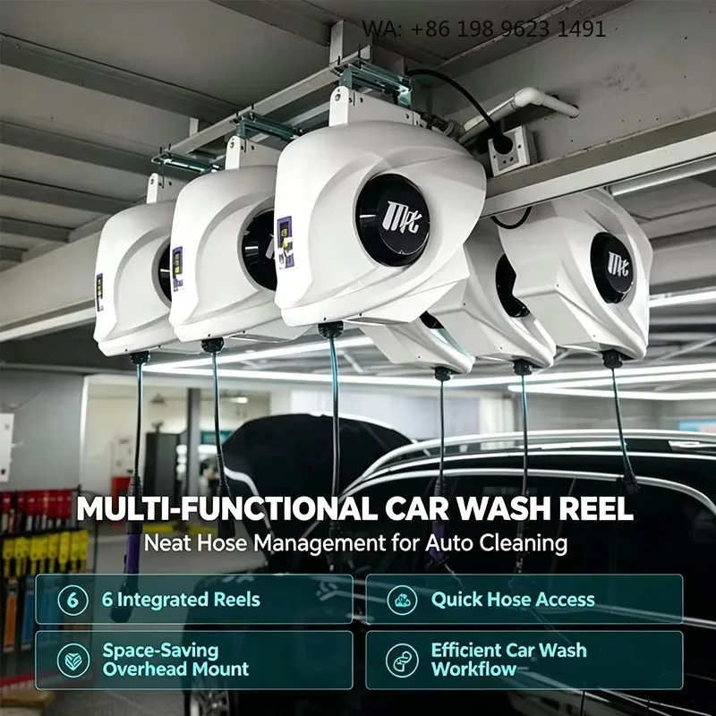 Customizable Hose Reel Water Air  High Pressure Dual Pipe Hose Reel Optional Single/Multi Circuit for Car Wash Station
