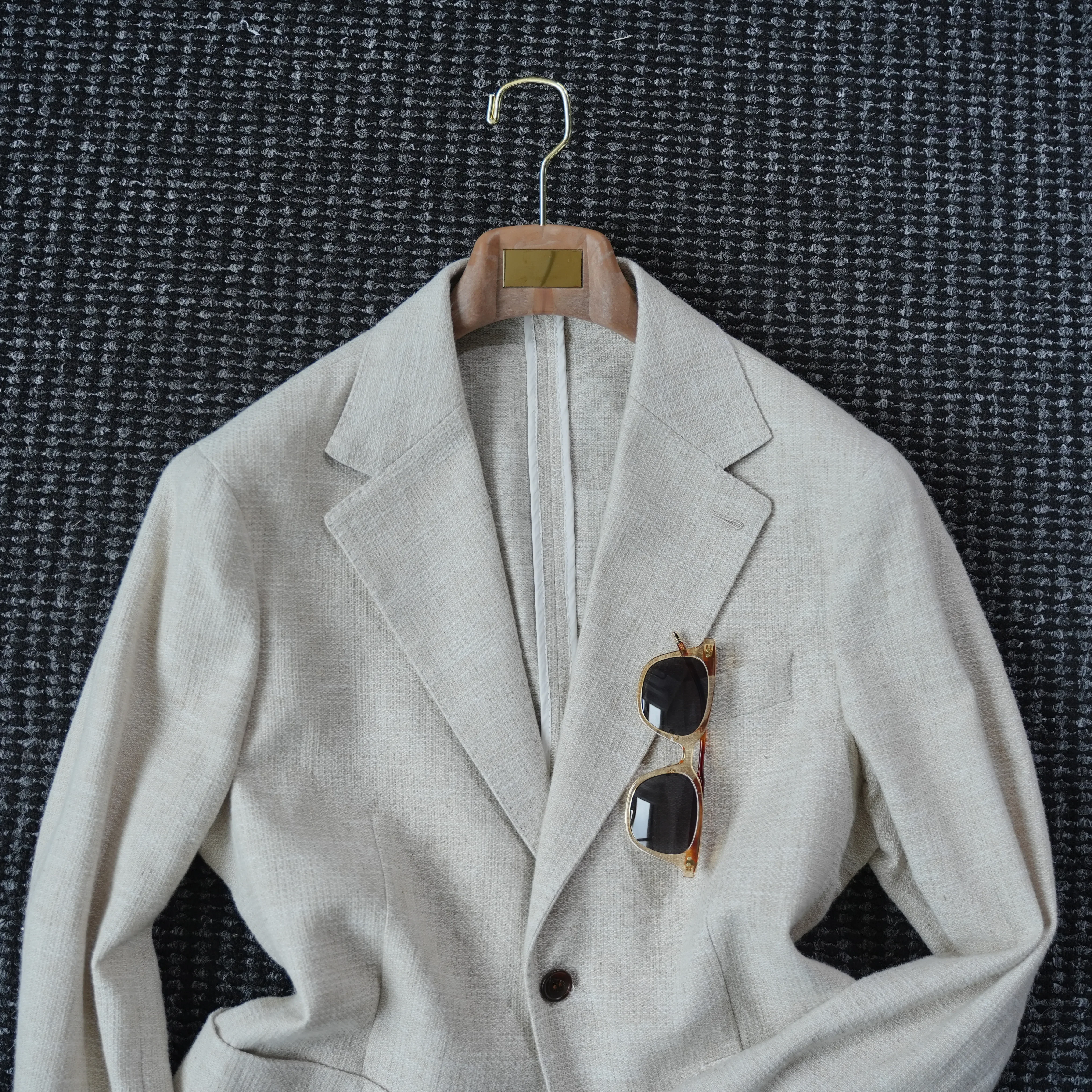 Cotton and linen ready-to-wear unstructured suit men and gentlemen old money wind relaxation suit