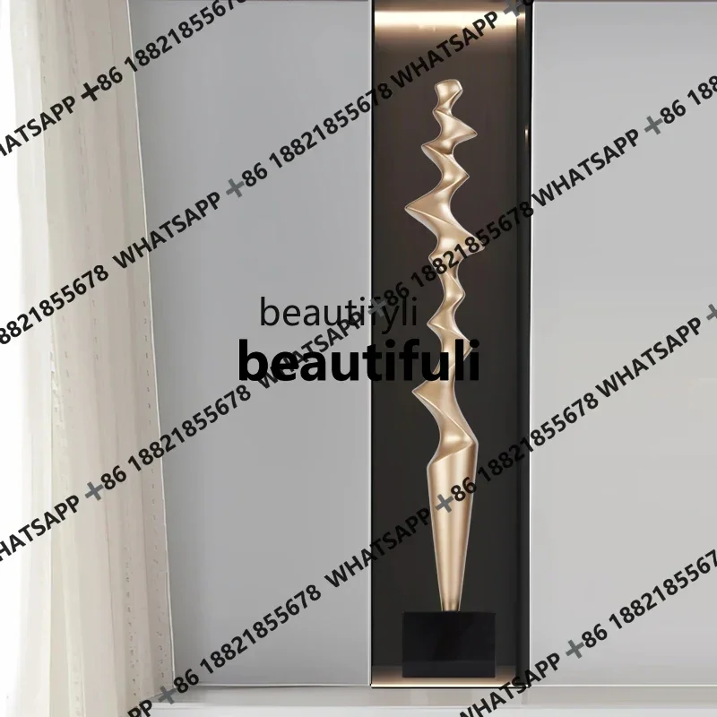 Light luxury abstract art entrance entrance vertical high ornament, high-end villa decoration Italian simplicity