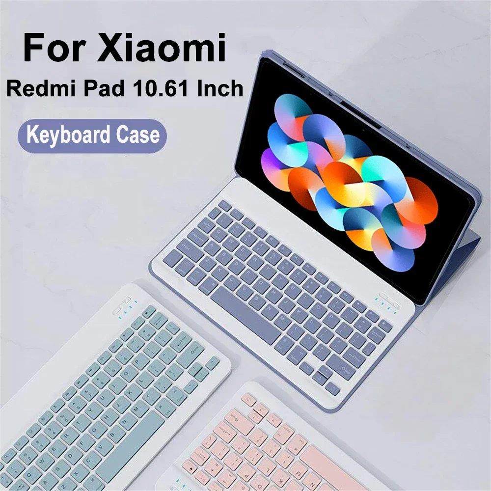 Keyboard Case For Redmi Pad For 2022 Xiaomi Redmi Pad 10.61 Inch Magnetic Tablet Cover With Bluetooth Compatible Keyboard