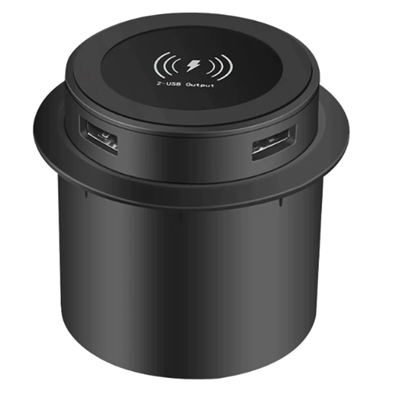 شاحن SCLS اللاسلكي السريع - شاحن لاسلكي سريع مدمج لسطح المكتب مع منفذ USB بقدرة 30 وات عالمي