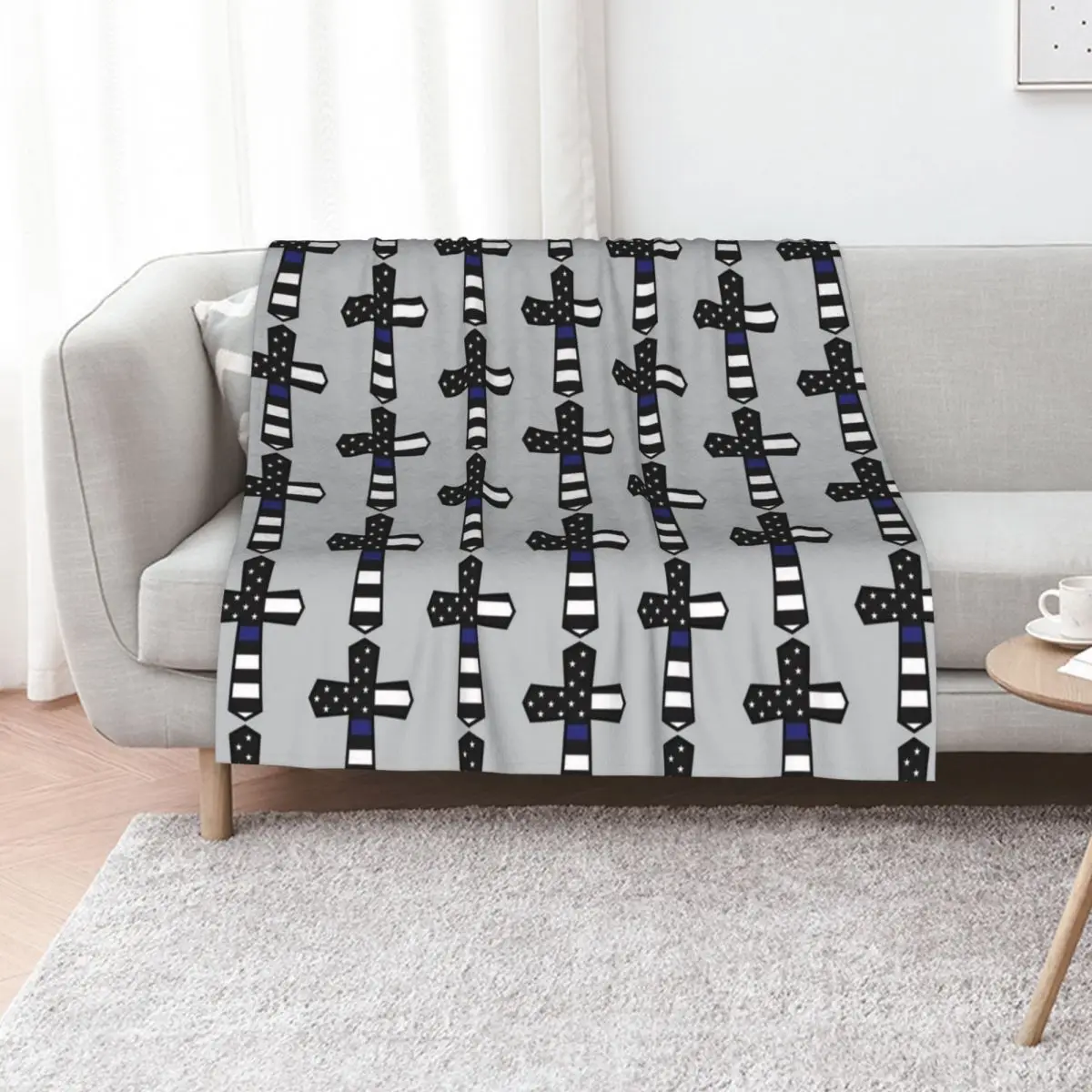 God N Country Blue Line Law Enforcement Tribute Throw Blanket Luxury Brand warm winter Soft Sleeping Bag Blankets
