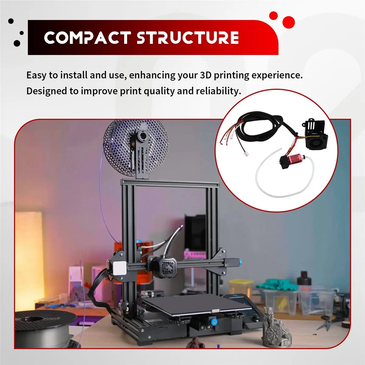[VALUE PACK]3D Printer Accessories for /3S Complete Printhead Kit with Fan 24V Hot End Kit