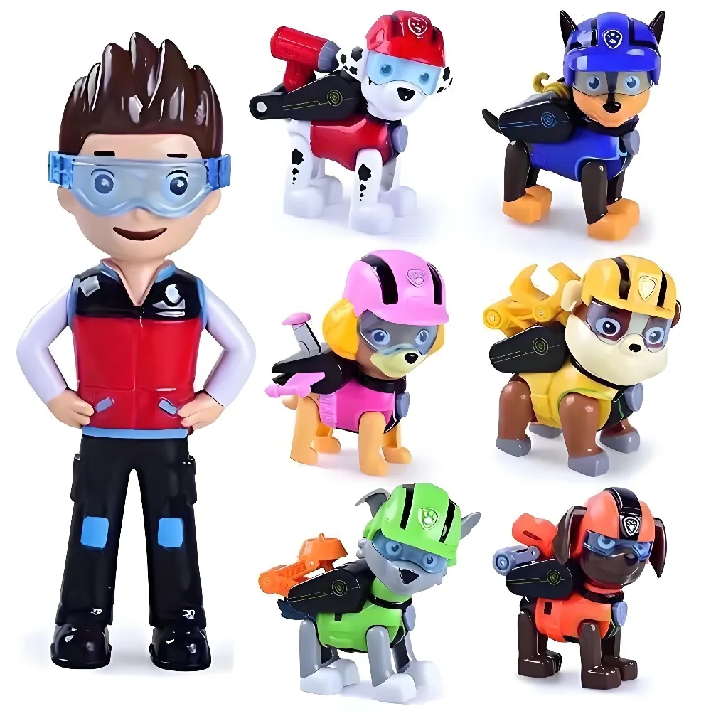 Paw Patrol Pull-Back-Autos Cartoon-Fahrzeug Chase Skye Marshall Rubble Spielset Actionfiguren-Sammlung Modellspielzeug Geburtstagsgeschenk