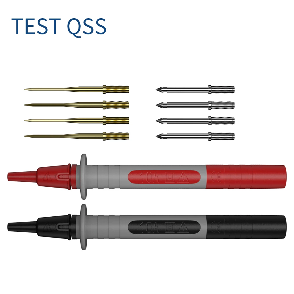 QSS 2PCS Multimeter Test Probe Pen with Replaceable Gold-plated Sharp 1MM Needles and Thick 2mm Needle Electrical Tools Q.30013A